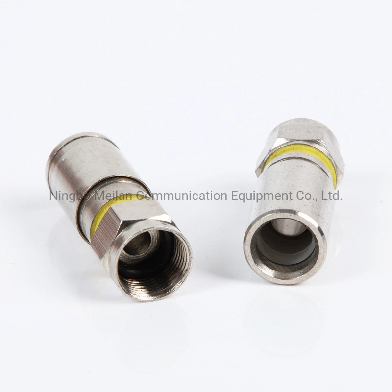 Standard 75-5 Wire Coaxial Cable Connector RG6 Four Shield F Compression Connector