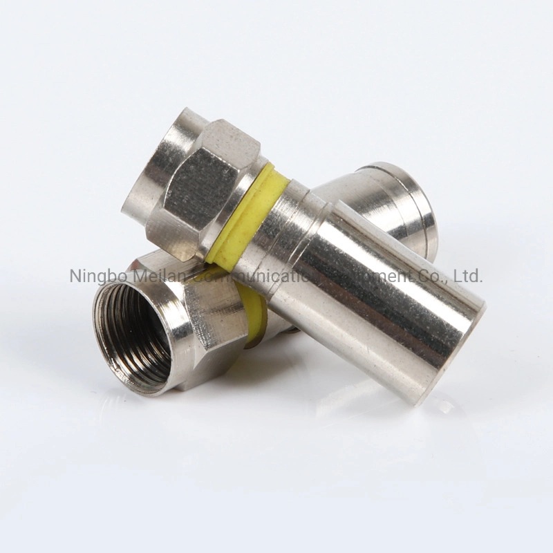 Standard 75-5 Wire Coaxial Cable Connector RG6 Four Shield F Compression Connector