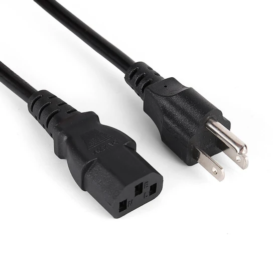 America 3pin Power Cord to IEC C13 Right Angle Connector ETL List